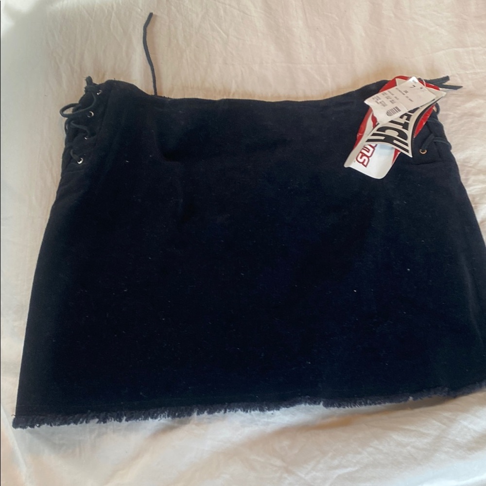 Black Mini corduroy Skirt for Casual Outings, Size 7